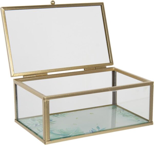 Clayre & Eef Sieradendoos 14x8x6 cm Glas Rechthoek Juwelendoos Sieraden box Sieradenkist - Afbeelding 4