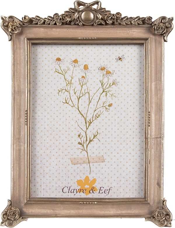 Clayre & Eef Fotolijst 10x15 cm Goudkleurig Kunststof Glas Fotokader