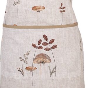 Clayre & Eef Keukenschort 70x85 cm Beige Katoen Paddenstoelen