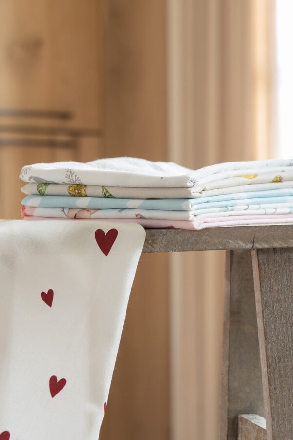 Clayre & Eef Theedoek 47x70 cm Roze Katoen Bloemen GOOD VIBES ONLY Keukenhanddoek - Afbeelding 3