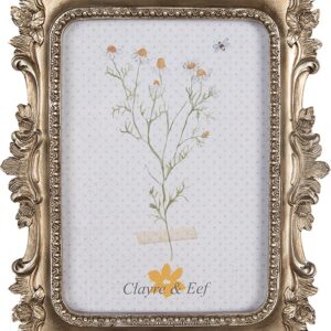 Clayre & Eef Fotolijst 13x18 cm Goudkleurig Kunststof Glas Rechthoek Fotokader