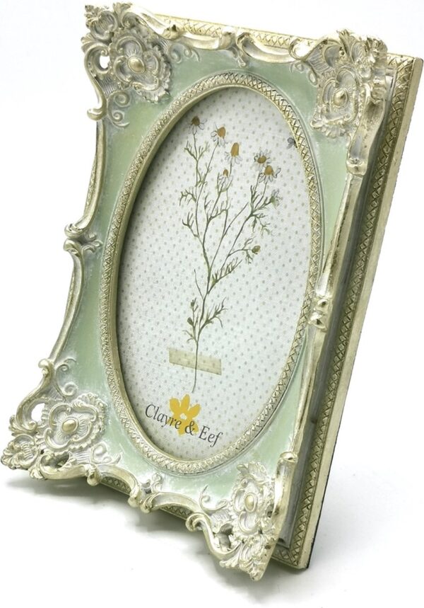 Clayre & Eef Fotolijst 10x15 cm Groen Kunststof Glas Fotokader - Afbeelding 3