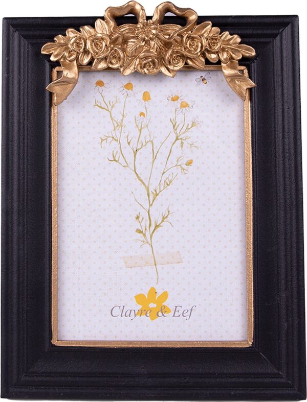 Clayre & Eef Fotolijst 13x18 cm Zwart MDF Rechthoek Fotokader Wissellijst Foto Frame
