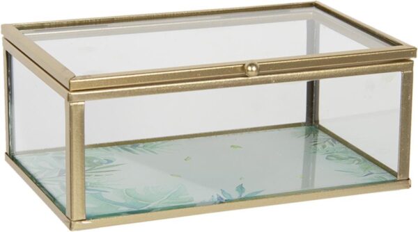 Clayre & Eef Sieradendoos 14x8x6 cm Glas Rechthoek Juwelendoos Sieraden box Sieradenkist - Afbeelding 5