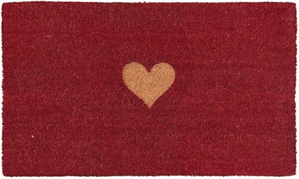 Clayre & Eef Deurmat 75x45 cm Rood Kokosvezel Rubber Rechthoek Hart Kokosmat Mat Schoonloopmat - Afbeelding 4