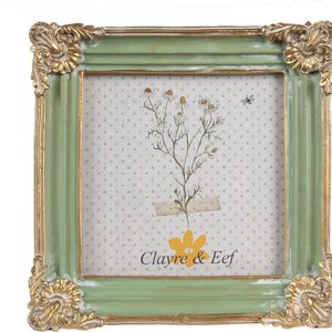 Clayre & Eef Fotolijst 10x10 cm Groen Kunststof Glas Fotokader