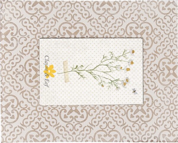 Clayre & Eef Fotolijst 10x15 cm Wit Beige Hout Glas Rechthoek Fotokader - Afbeelding 2