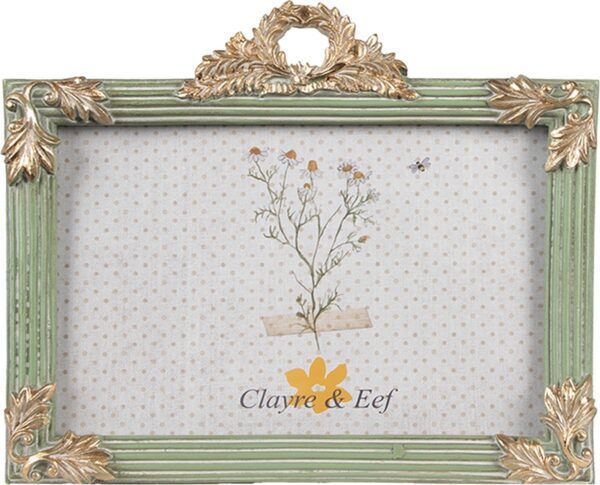 Clayre & Eef Fotolijst 10x15 cm Groen Kunststof Glas Fotokader