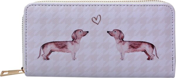 Juleeze Portemonnee 10x19 cm Beige Kunststof Rechthoek Teckel
