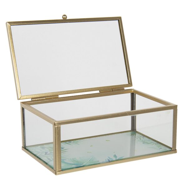 Clayre & Eef Sieradendoos 14x8x6 cm Glas Rechthoek Juwelendoos Sieraden box Sieradenkist - Afbeelding 2