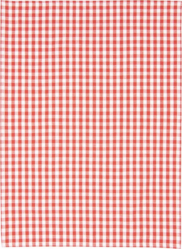 Clayre & Eef Theedoek 50x70 cm Rood Wit Katoen Ruit Keukenhanddoek - Afbeelding 3