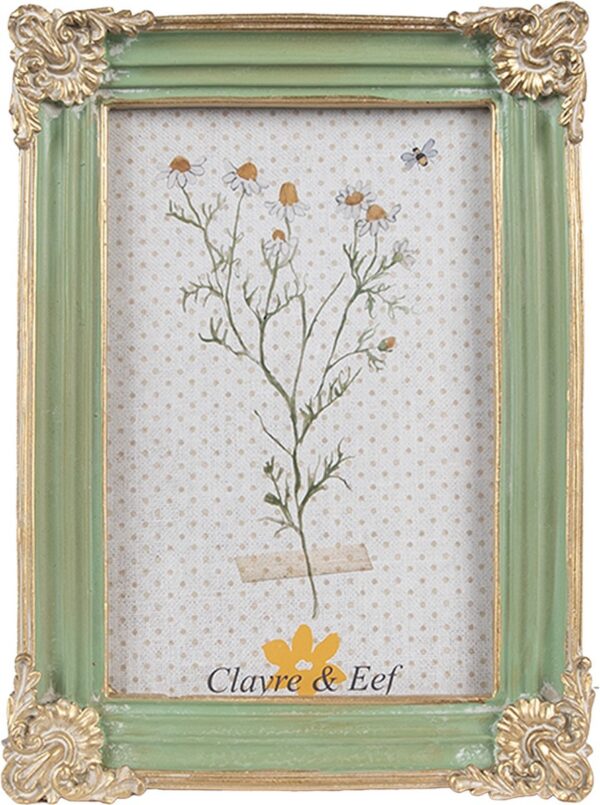 Clayre & Eef Fotolijst 10x15 cm Groen Kunststof Glas Fotokader