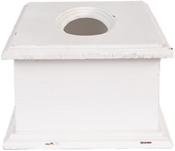 Clayre & Eef Tissue Box 28x16x10 cm Wit Hout - Afbeelding 2