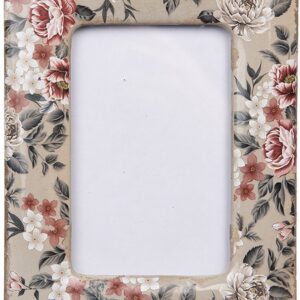 Clayre & Eef Fotolijst 9x13 cm Beige Keramiek Bloemen