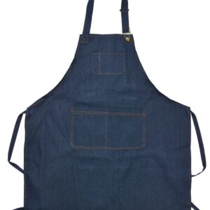 Clayre & Eef Keukenschort 77x68 cm Blauw Polyester