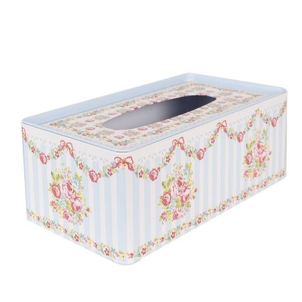 Tissue Box 23x13x10 cm Blauw Aluminium