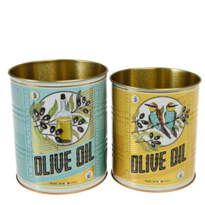 Rex London Voorraad Blikken Set van 2 Olive Oil