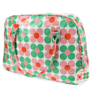 Rex London - weekendtas kunststof - Daisies roze-groen