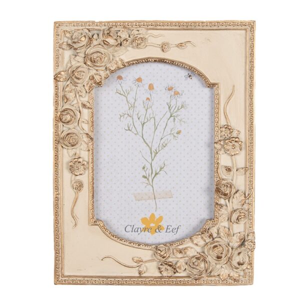 Clayre & Eef Fotolijst 10x15 cm Beige Goudkleurig