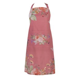 Clayre & Eef Keukenschort Roze Katoen Bloemen