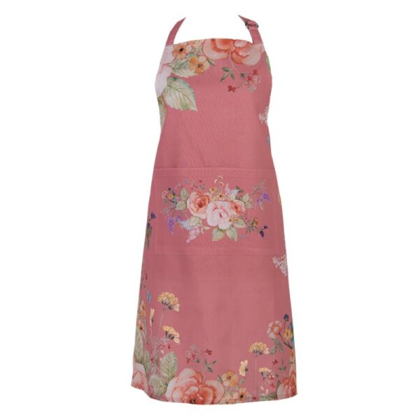 Clayre & Eef Keukenschort Roze Katoen Bloemen