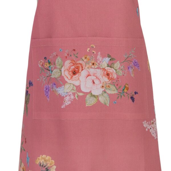 Clayre & Eef Keukenschort Roze Katoen Bloemen