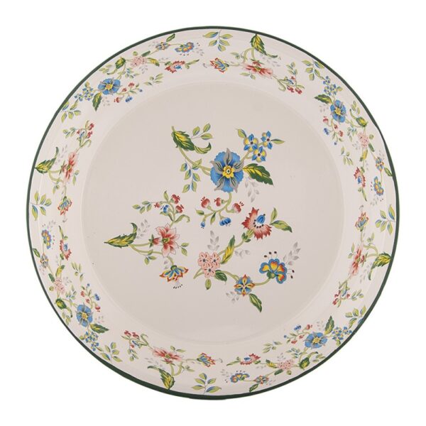 Onderbord Beige Metaal Bloemen