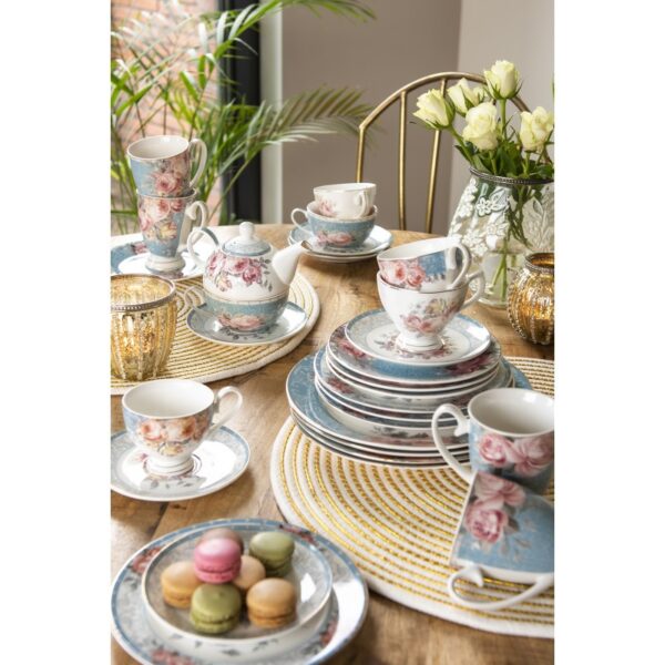 Clayre & Eef Placemat Riet Ø 51x1 cm Wit Geel