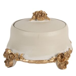Clayre & Eef Sieradendoos Ø 14x9 cm Beige Kunststof