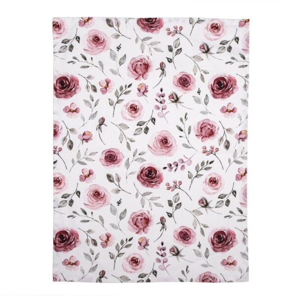 Theedoek Wit Roze Katoen Rechthoek Rozen