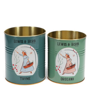 Rex London Retro Storage Tins - Bewaarblikken Medium - Lewis & Herb - Petrol/Groen