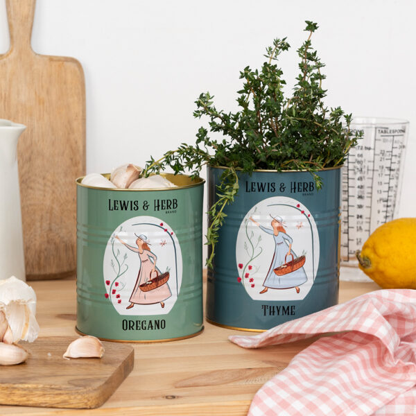 Rex London Retro Storage Tins - Bewaarblikken Medium - Lewis & Herb - Petrol/Groen