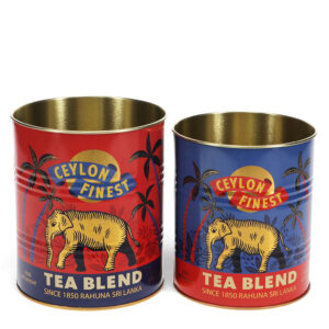 Rex London Retro Storage Tins - Bewaarblikken Medium - Ceylon Finest - Rood/Goud
