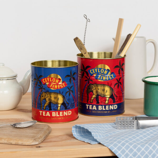 Rex London Retro Storage Tins - Bewaarblikken Medium - Ceylon Finest - Rood/Goud - Afbeelding 3