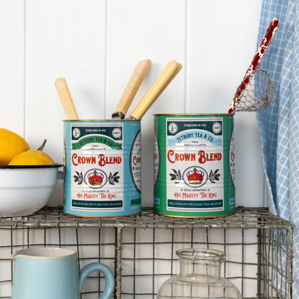 Rex London Retro Storage Tins - Bewaarblikken medium - Crown Blend - Groen/Blauw - Afbeelding 2