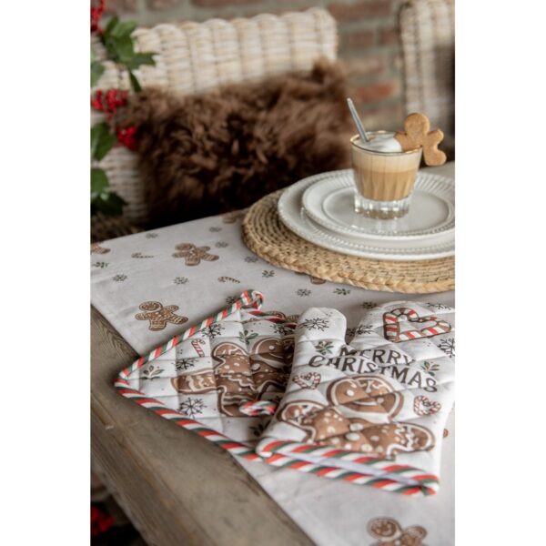 Clayre & Eef Ovenwant 18x30 cm Beige Katoen Gingerbread man - Afbeelding 2