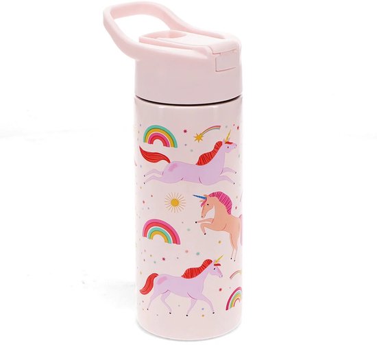 Drinkfles roestvrijstaal met drinktuit Unicorn / Eenhoorn van Rex London