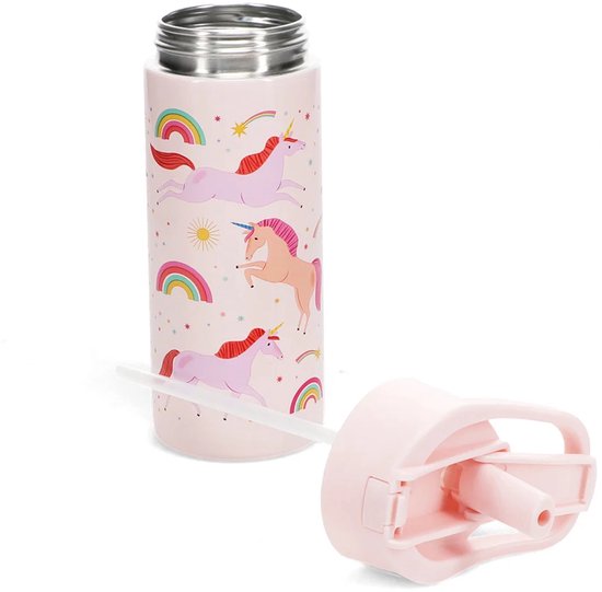 Drinkfles roestvrijstaal met drinktuit Unicorn / Eenhoorn van Rex London - Afbeelding 3