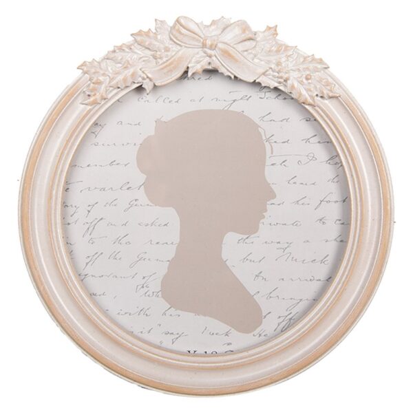 Clayre & Eef Fotolijst Ø 13 cm Beige