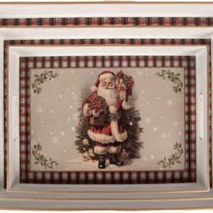 Clayre & Eef Decoratie Dienblad Set van 3 40x30 / 35x25 / 30x20 cm Beige