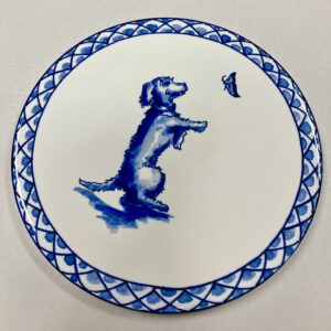 Heinen Delfts Blauw Teckel Nhaan - pannenonderzetter - 18 cm