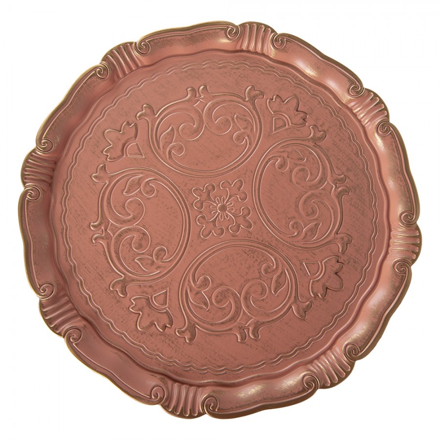 Clayre & Eef Taartplateau op Voet Ø 33x14 cm Roze Kunststof - Afbeelding 4