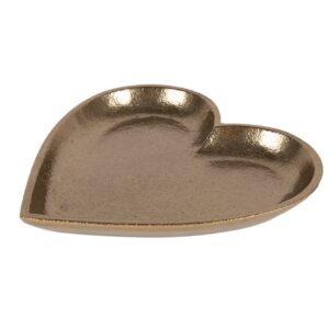 Clayre & Eef Decoratie schaal Hart 21x21x2 cm Goudkleurig