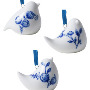 Heinen Delfts Blauw - Paashanger Vogel - Set van 3