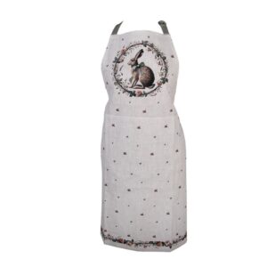 Clayre & Eef Keukenschort 70x85 cm Beige Katoen Paashaas