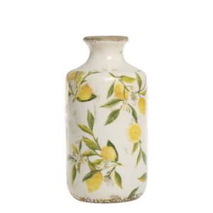 Chic Antique Limone Fles / Vaas met Citroenenmotief