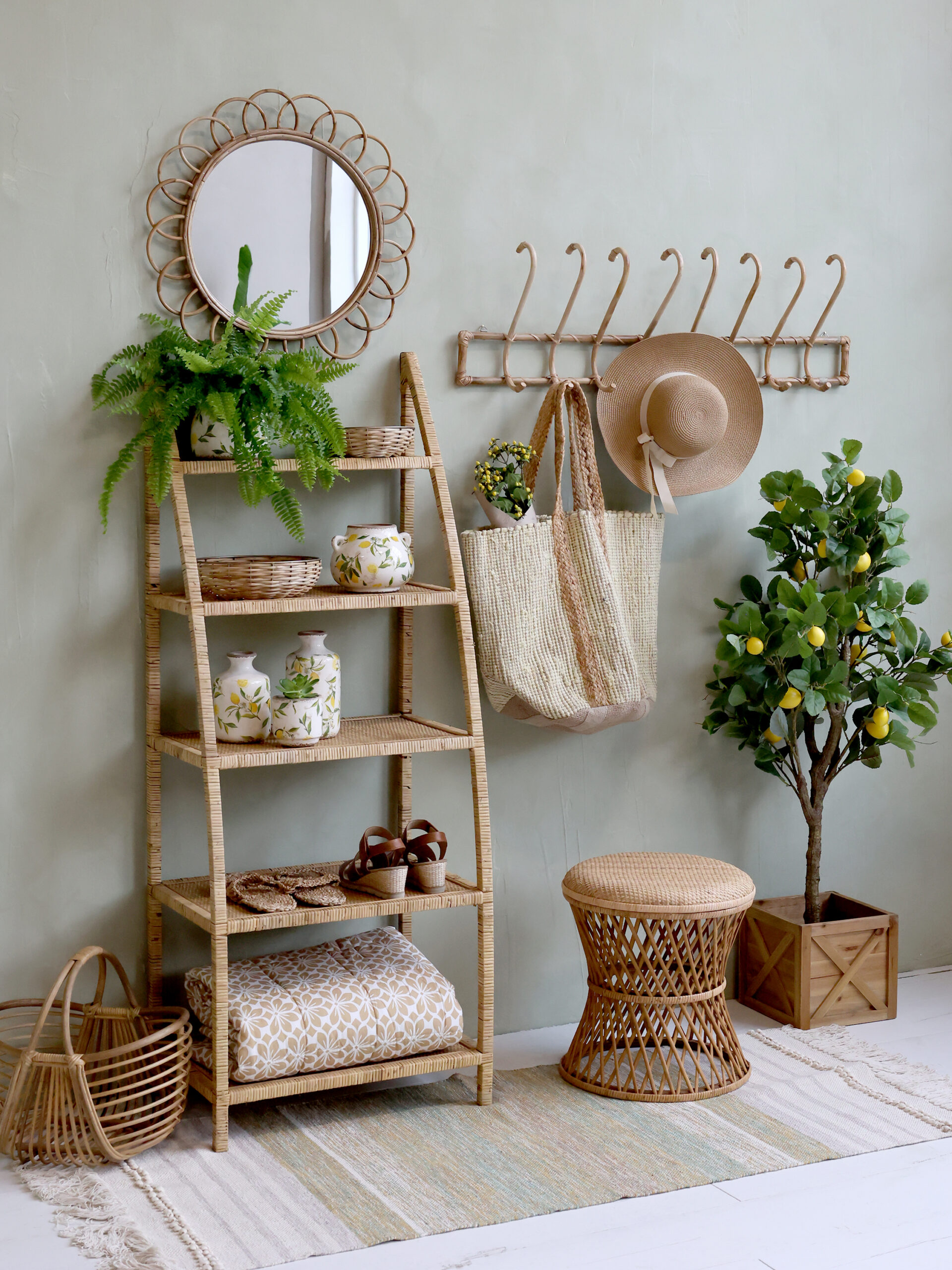 Chic Antique Limone Fles / Vaas met Citroenenmotief