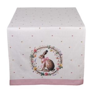 Clayre & Eef Tafelloper 50x140 cm Beige Katoen