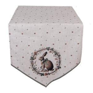 Clayre & Eef Tafelloper 50x160 cm Beige Katoen