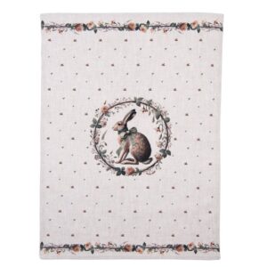 Clayre & Eef pasen Theedoek 50x70 cm Beige Katoen
